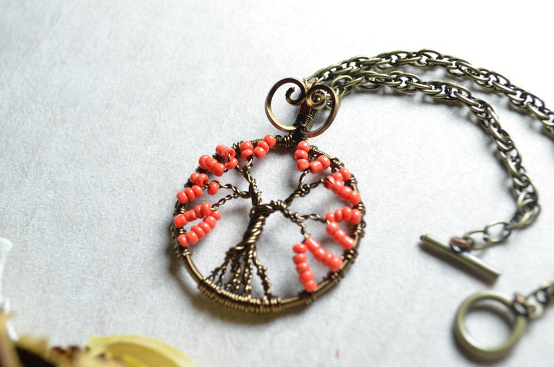 ||树系列||秋意|| 挂件-金属线/手工 - 墙贴/壁贴 - 其他金属 红色