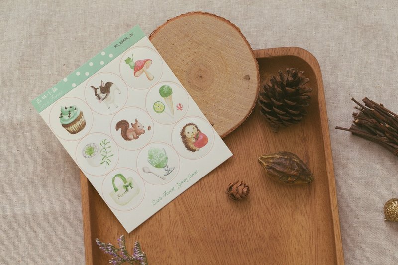 Zoe's forest 圆圆贴纸-green forest - 贴纸 - 纸 绿色