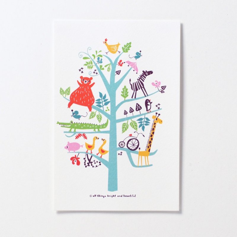 动物树明信片 - 卡片/明信片 - 纸 多色