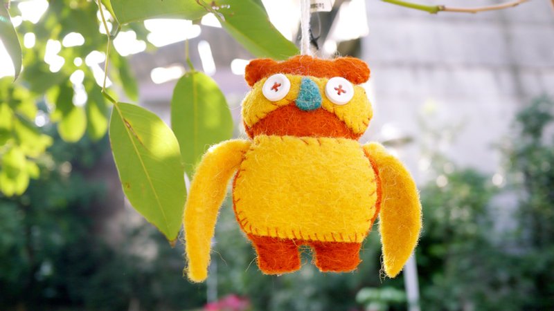 ✾不织布猫头鹰吊饰 ✾ - 吊饰 - 其他材质 橘色