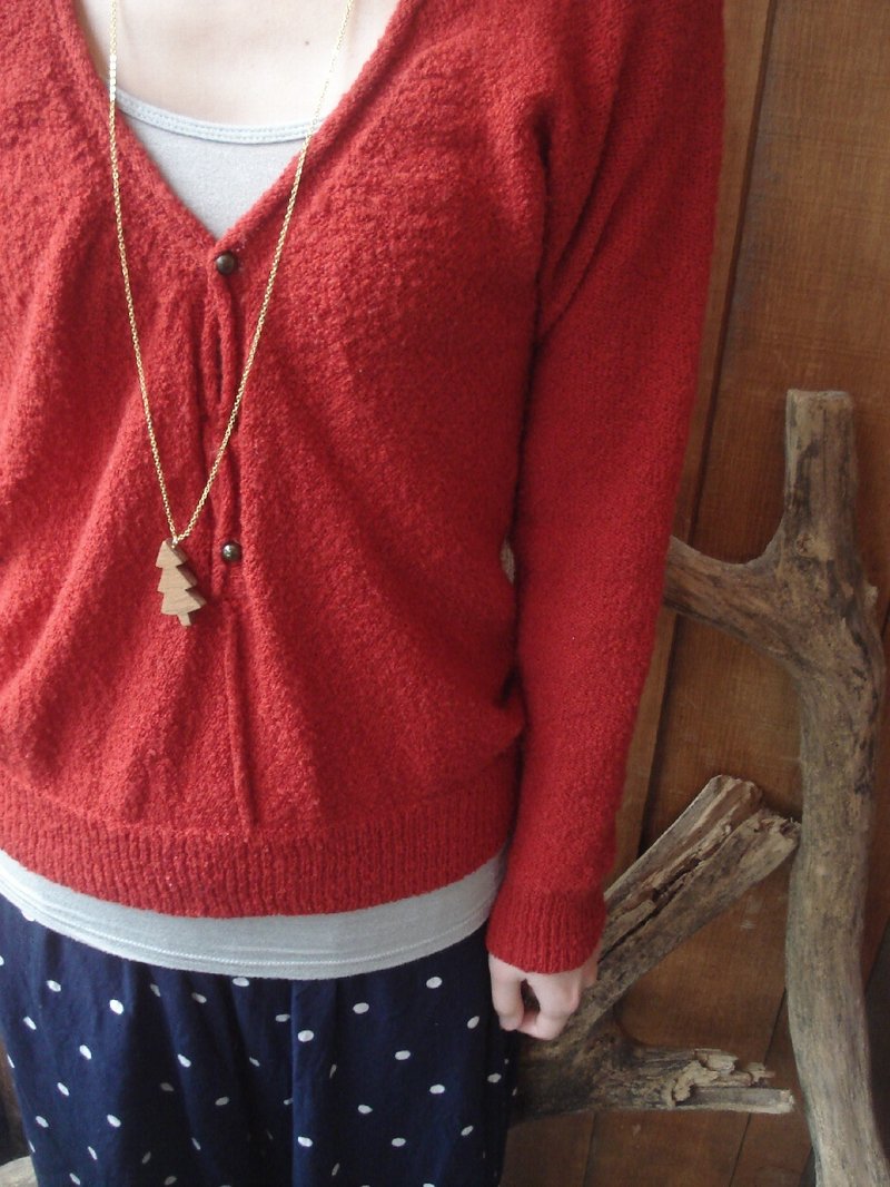 小树 - 项链 - 木头 咖啡色