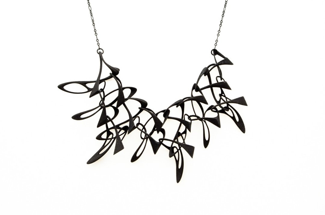 Counterpoint necklace // 对位项链 - 黑 - 项链 - 塑料 黑色