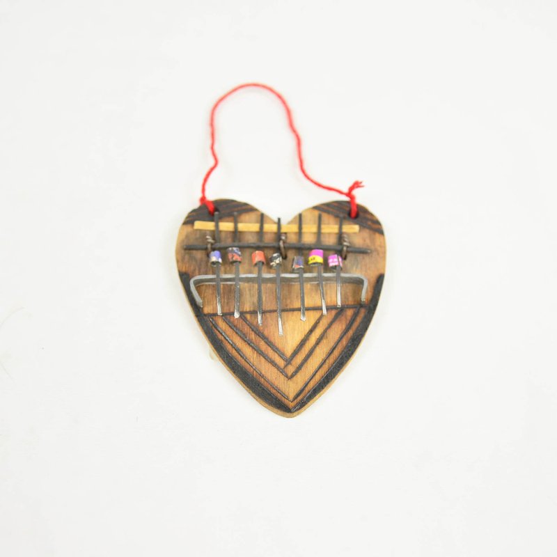 传统拇指琴kalimba-迷你爱心-公平贸易 - 吉他/乐器 - 木头 咖啡色