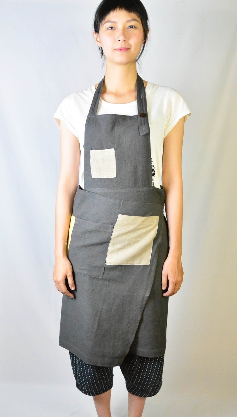 植物染绑带工作服＿L版＿黑＿公平贸易 - 围裙 - 棉．麻 黑色