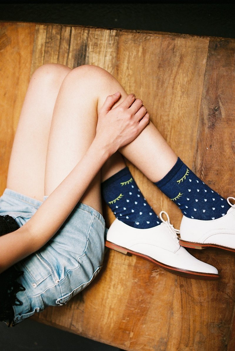 眼泪池塘_童话系列_NAKID SOCKS_袜子_短袜/交换礼物 - 袜子 - 棉．麻 蓝色