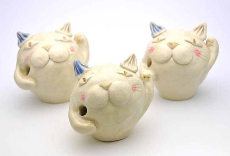 猫的陶制花器【蓝耳朵】 - 植栽/盆栽 - 其他材质 