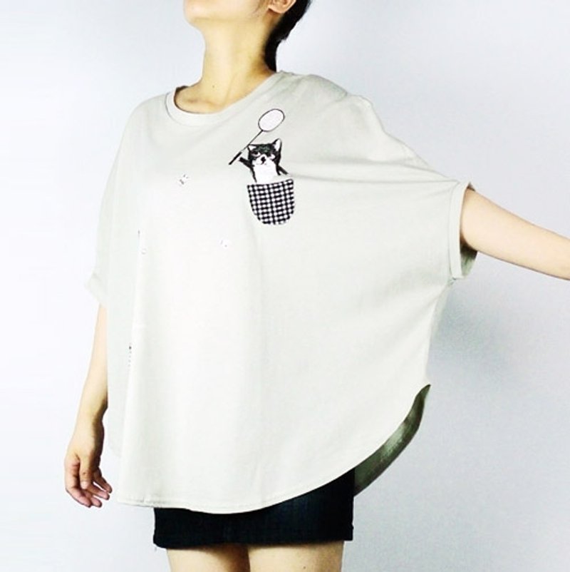 ：Urb.【拍拍猫】女/圆形衣 - 女装 T 恤 - 棉．麻 卡其色