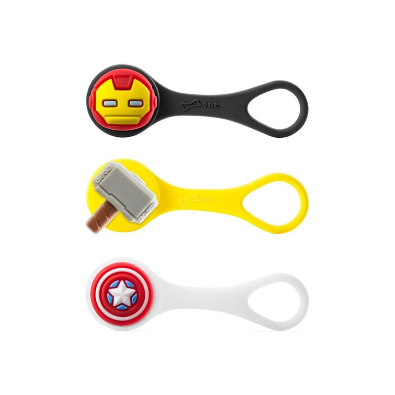Bone / Marvel Q Cord Ties 逗扣Q束绳-美国队长/钢铁人/雷神索尔 - 卷线器/电线收纳 - 硅胶 多色