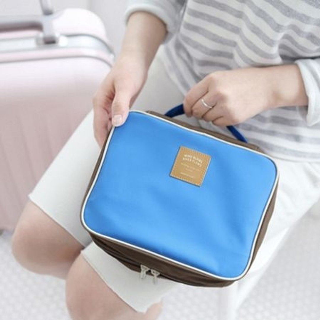 Dessin x Iconic-风和日丽旅行手提万用盥洗收纳包-blue,ICO81890 - 手提包/手提袋 - 其他材质 蓝色