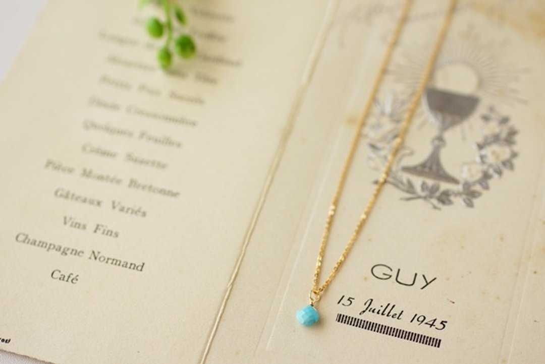 14kgf Sleeping Beauty Necklace - 项链 - 宝石 蓝色