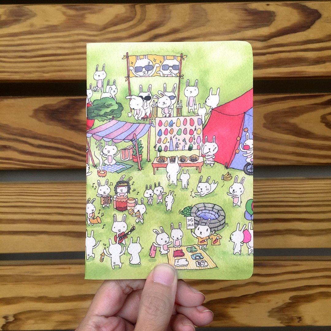 A6笔记本｜兔子游乐园 - 笔记本/手帐 - 纸 绿色