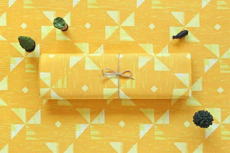 布料-拼木纹/蒲公英黄色 - 其他 - 其他材质 黄色