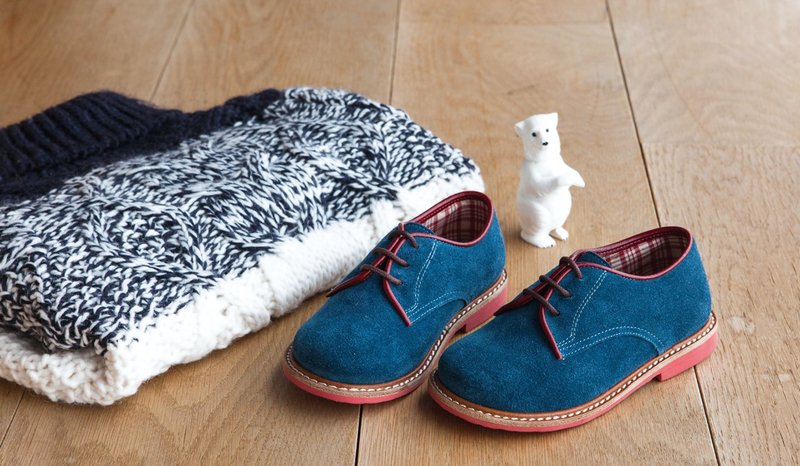 Beven Smiley。MIT全真皮儿童德比鞋(绅士款-蓝色)手工鞋 - 童装鞋 - 真皮 蓝色