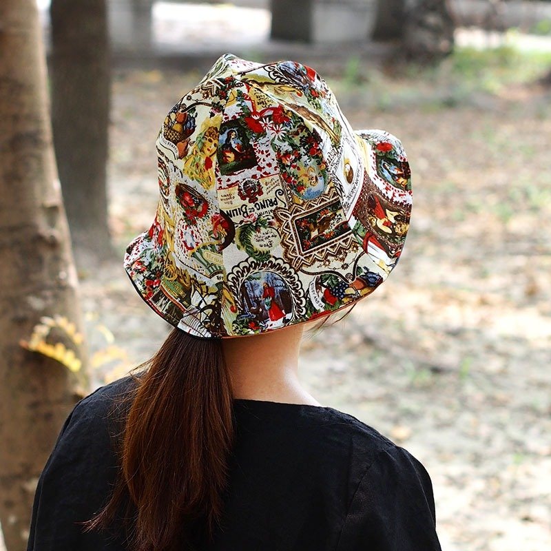 小牛村 Calf Village 渔夫帽 双面 手工帽 遮阳帽 {英式生活画} - 帽子 - 其他材质 咖啡色