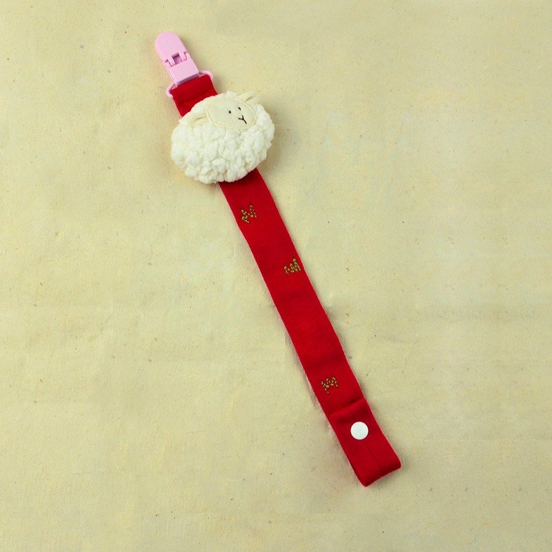 迎新小羊奶嘴夹 - 围嘴/口水巾 - 其他材质 红色