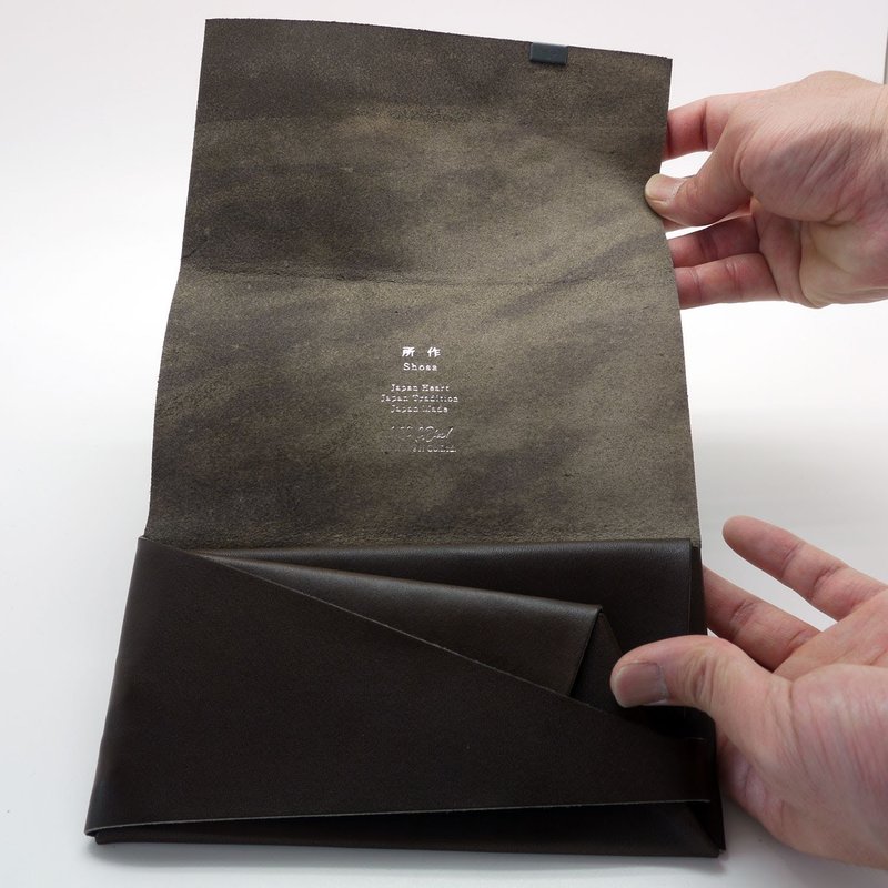 日本手工-所作Shosa 植鞣牛皮 长夹 - 简约基本款/深棕 - 皮夹/钱包 - 真皮 咖啡色