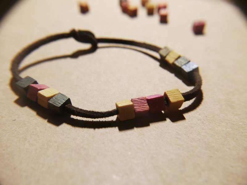 方块缤纷小木块手环*单圈 - 木工/竹艺/纸艺 - 木头 