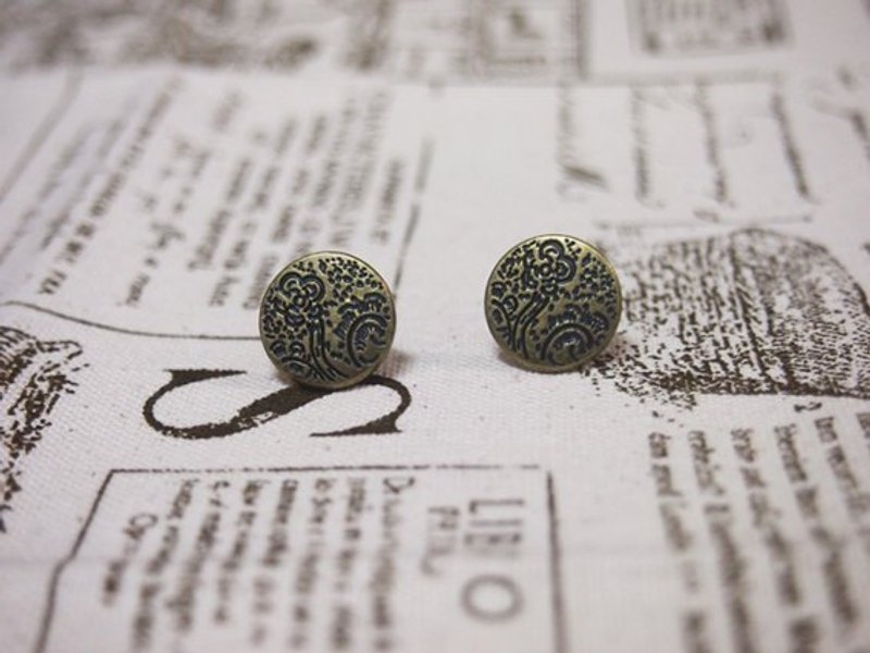 [迷幻森林]复古耳环 - 耳环/耳夹 - 其他金属 咖啡色