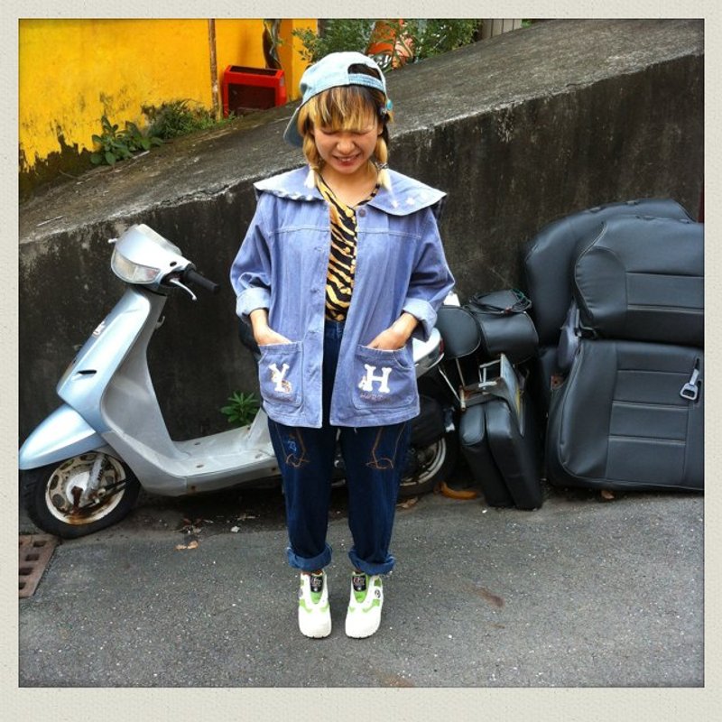 水手领牛仔外套!!脱臼! !古着!! - 女装休闲/机能外套 - 其他材质 蓝色