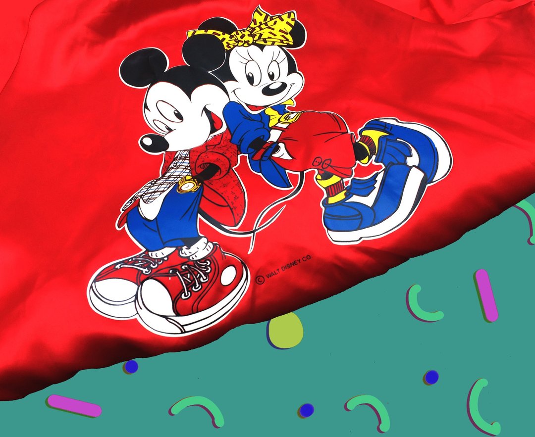 古窟商行 │ 美国制 x Red Mickey+Minnie │ 古着教练夹克 - 女装休闲/机能外套 - 其他材质 