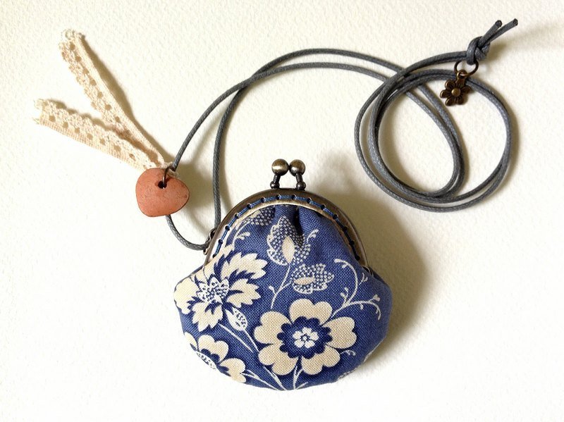 hm2。mini口金包项链 砖心。青花瓷 - 项链 - 其他材质 蓝色