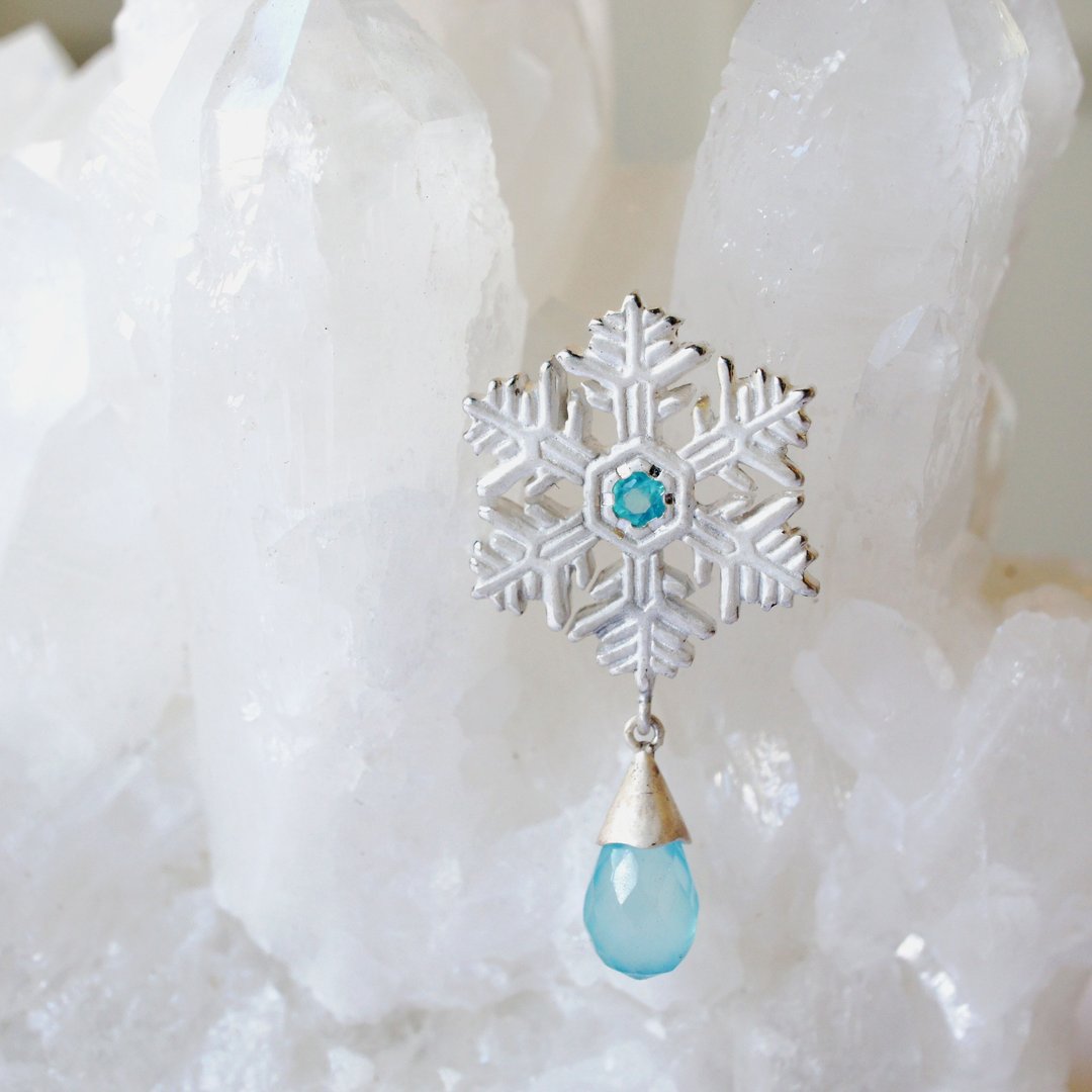❄ winter limited ❄ snow crystal earrings (SBC) - 耳环/耳夹 - 其他金属 白色