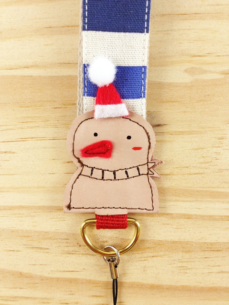 手作单眼.类单眼,相机,手机手腕带.手腕绳---雪人 圣诞节 交换礼物 - 钥匙链/钥匙包 - 其他材质 蓝色