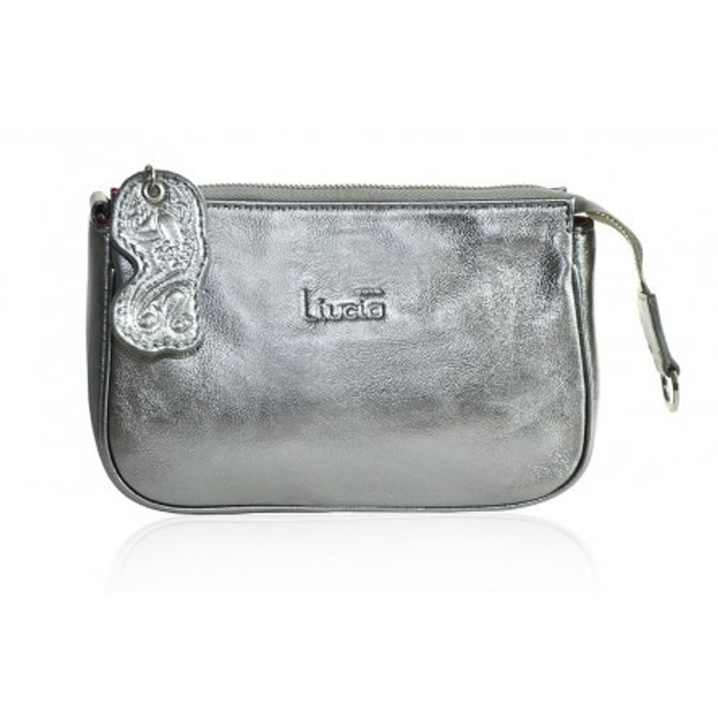 LUCY METALLIC SILVER LEATHER BAG - 其他 - 真皮 银色