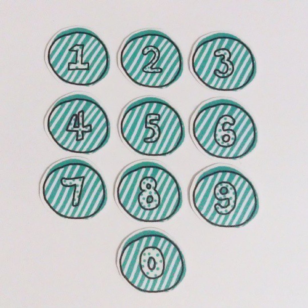 幸运数字贴纸－湖水绿　Green - 贴纸 - 纸 绿色