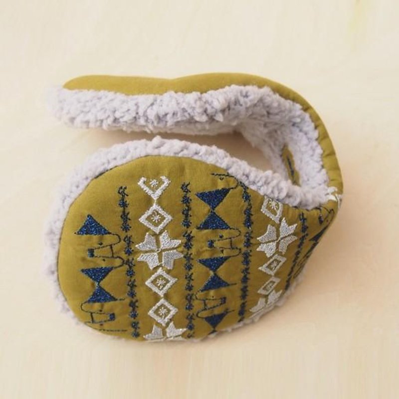 Embroidery pattern earmuffs No. 002 [Made to order] - 洋装/连衣裙 - 其他材质 绿色