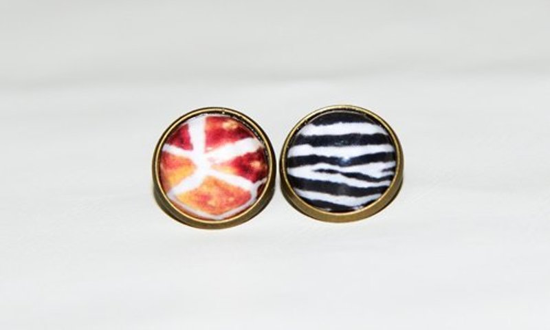 动物拼图-好朋友耳环(耳针/耳夹) - 耳环/耳夹 - 其他金属 白色