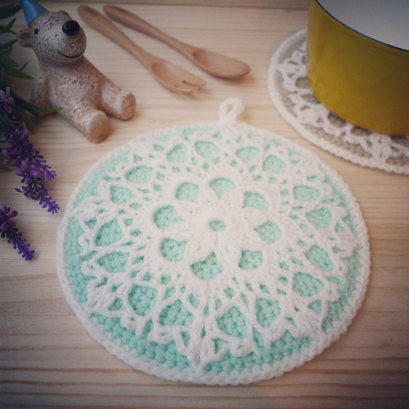 缤纷马卡龙 手工编织隔热垫 - 餐垫/桌巾 - 其他材质 多色