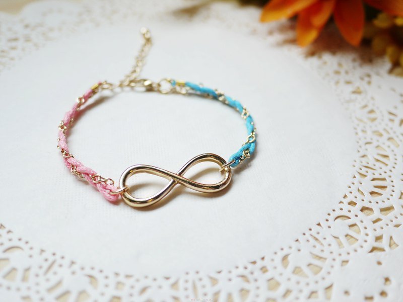 Paris。幸福手作。ZAKKA。撞色手感。男生女生爱无限8字。手链 - 手链/手环 - 其他金属 多色