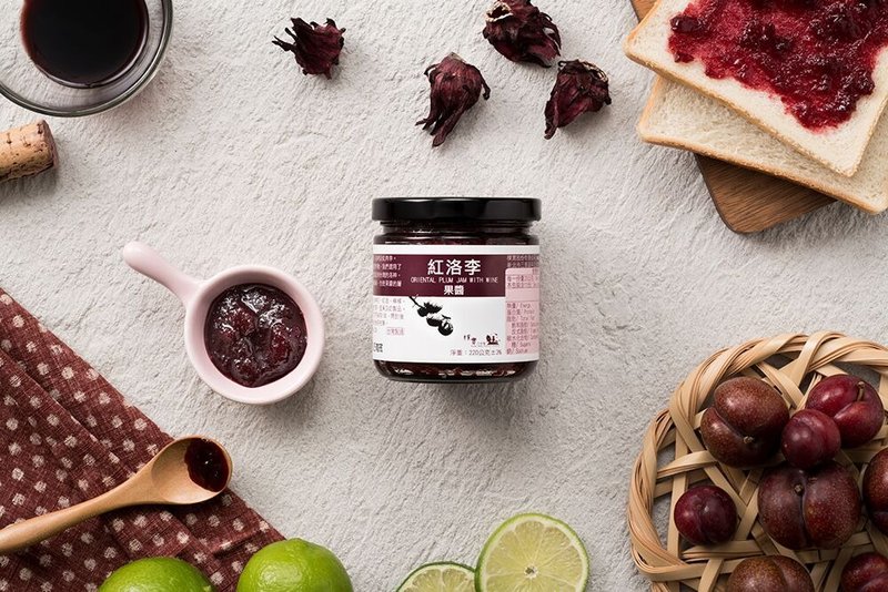 红洛李果酱-圆型玻璃罐装【朴实工作室】 - 果酱/抹酱 - 新鲜食材 红色