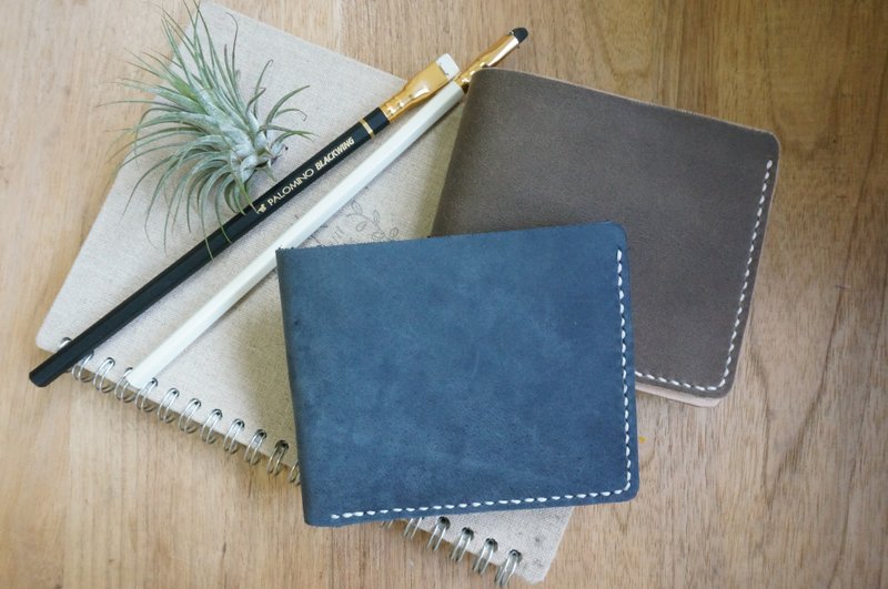 好货概念实验室▲极简风格短夹。情人节 男友 礼物 父亲节 刻字 - 皮夹/钱包 - 真皮 蓝色