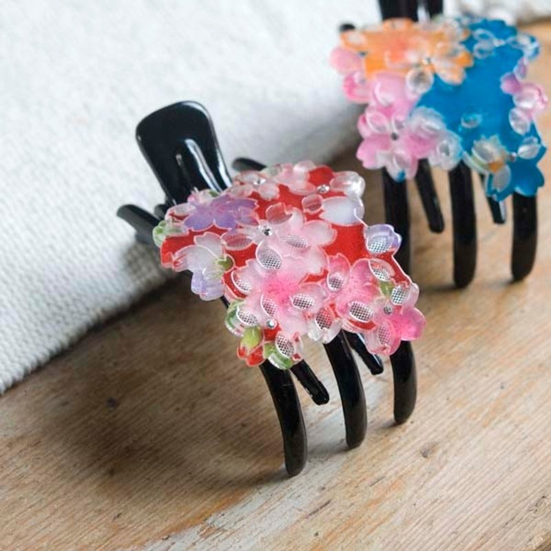 【MITHX】镂花樱,双层三爪夹,怪手夹,鲨鱼夹-红 - 发饰 - 压克力 红色