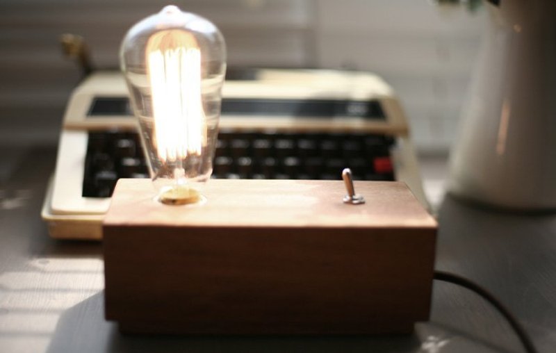 木入三分。 vintage 创意实木 复古小台灯 vintage 怀旧 原木 -no210 - 灯具/灯饰 - 木头 金色