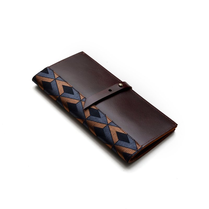 【手工娘子汉】魔术师的锦囊 (此布面已绝版，可挑别色)  长夹 钱包 双色 - 皮夹/钱包 - 真皮 咖啡色