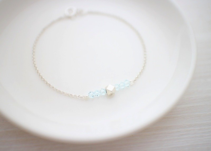 ☆可能性 / 纯银手链 / 奥地利水晶 情人节礼物 - 脚链/脚环 - 其他金属 白色