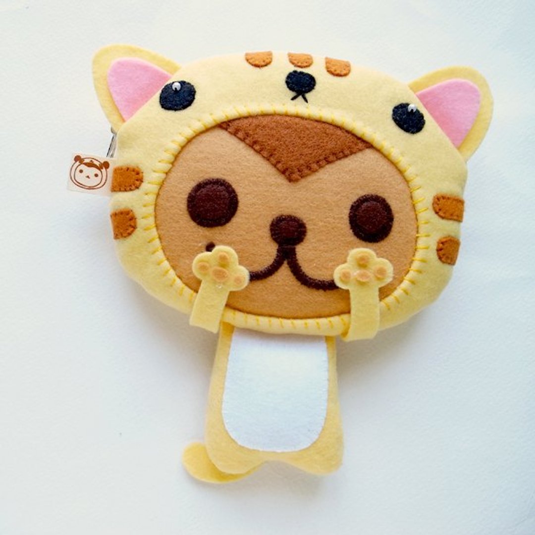 BoSARU 虎斑猫猴 小物零钱包 - 零钱包 - 聚酯纤维 黄色