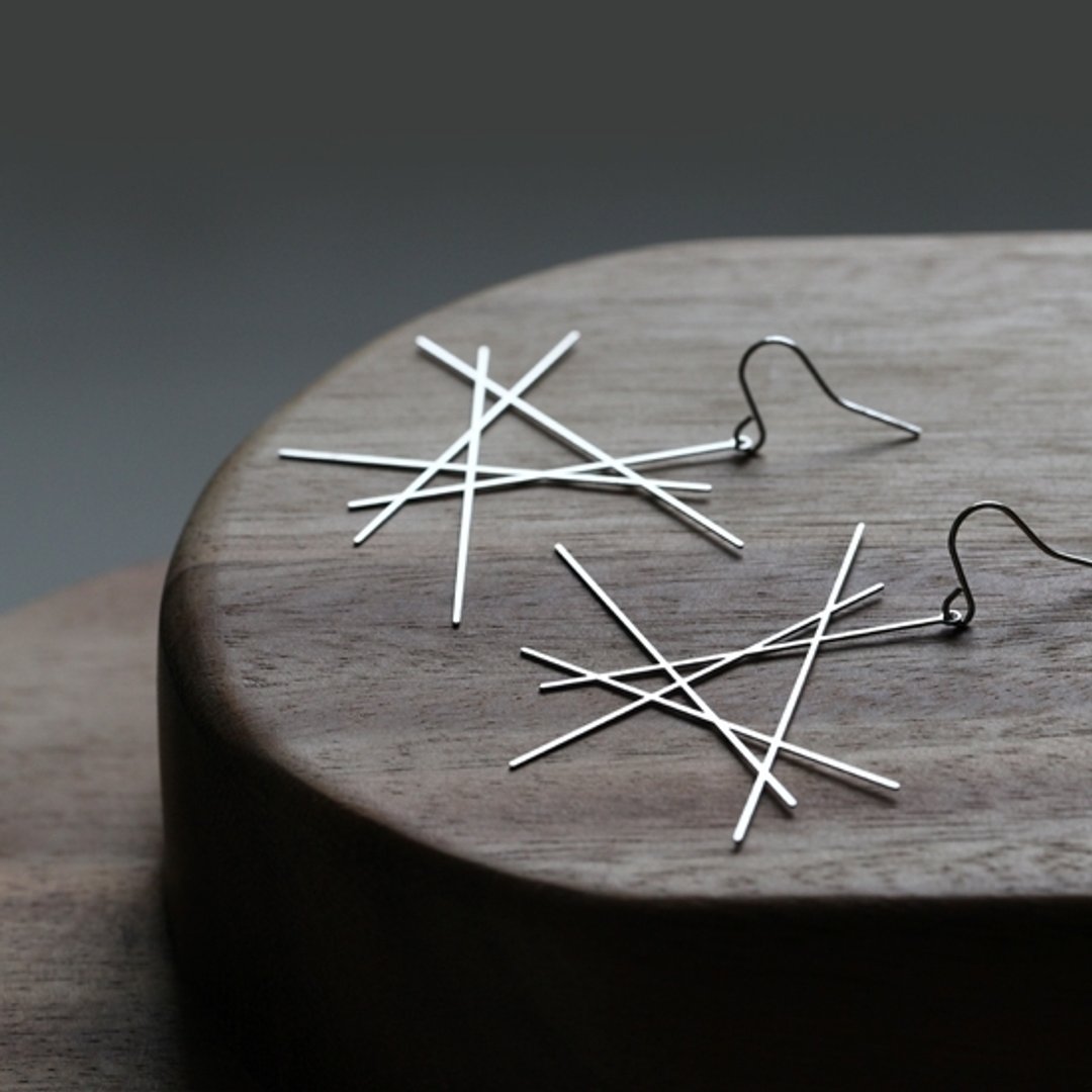 线耳环 Line Earrings - 耳环/耳夹 - 其他金属 