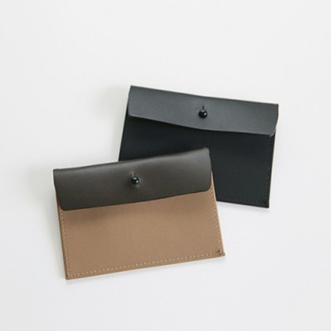 韩国ithinkso 名片夹 卡夹 双材质 ENVELOPE CARD POCKET-Camelbeige - 皮夹/钱包 - 其他材质 