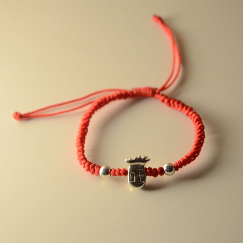 "凤梨"旺旺-儿童手链 - 婴儿饰品 - 纯银 红色