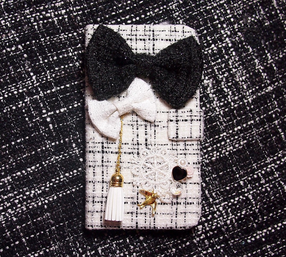 布艺 法国风黑白蝴蝶结手机套 保护套 手机壳 Galaxy S4 S3 Note 2 Note3 - 手机壳/手机套 - 其他材质 白色