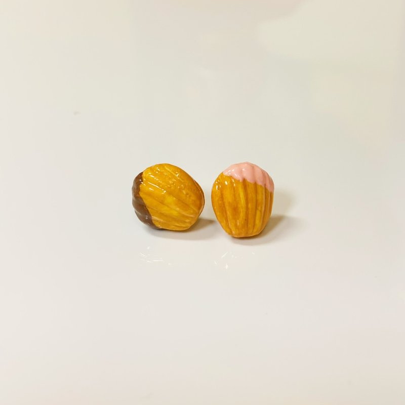 mini玛德莲耳环组(两个一组)(可改耳夹式) - 耳环/耳夹 - 粘土 多色