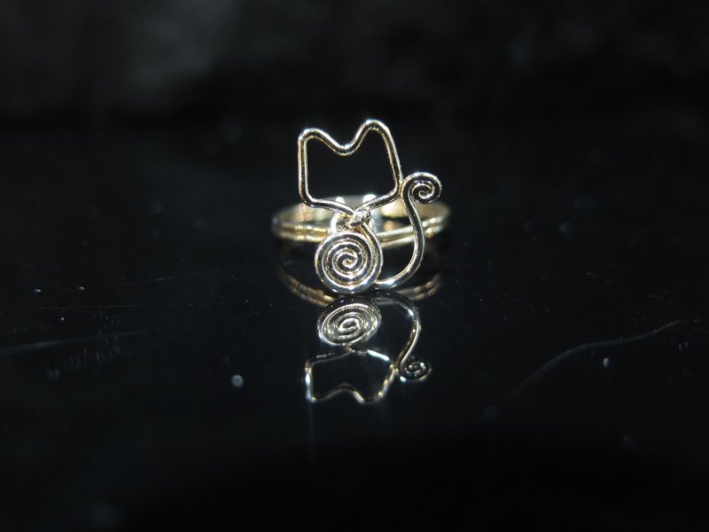 【幸福小猫戒】猫咪/猫-包K金线编织戒指 - 对戒 - 其他金属 