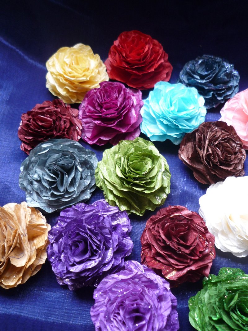 Adele in精致手作纸花素材[80年代]半打装 - 木工/竹艺/纸艺 - 纸 多色