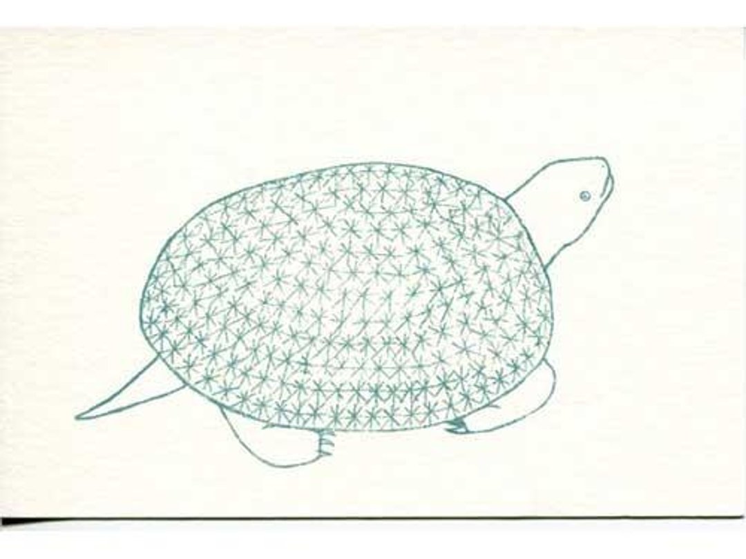 ● turtle ● mimeograph postcards -Hpc15 - 胸针 - 其他金属 