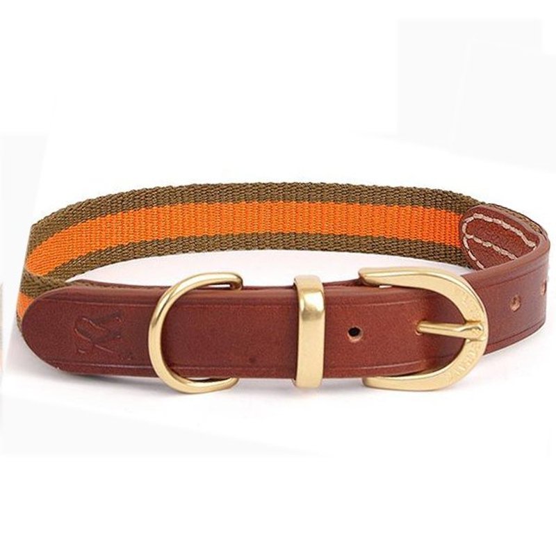 韦斯 W&S典雅织带项圈-尺寸L-有棕色、黑色 - 项圈/牵绳 - 真皮 