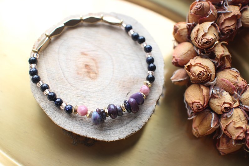 Fuchia~异国小调~舒俱来石/黄铜/红纹石 手环 - 手链/手环 - 其他金属 